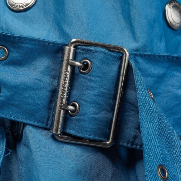 Burberry Brit Blue Double-Breasted Belted Short Rain Coat - Picture 8 of 13